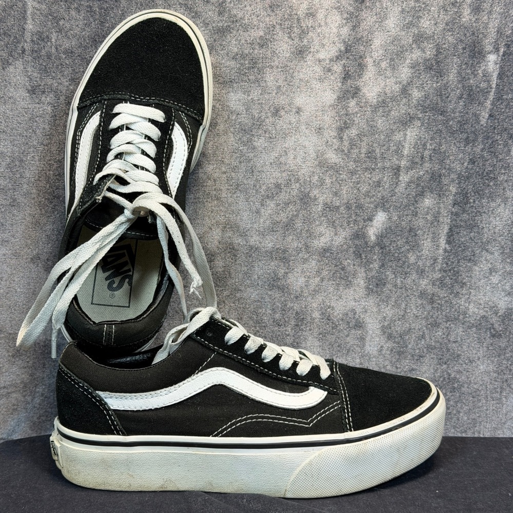 Vans Old Skool Stacked Womens Black Platform Size 5.5 Skate Shoes Sneakers